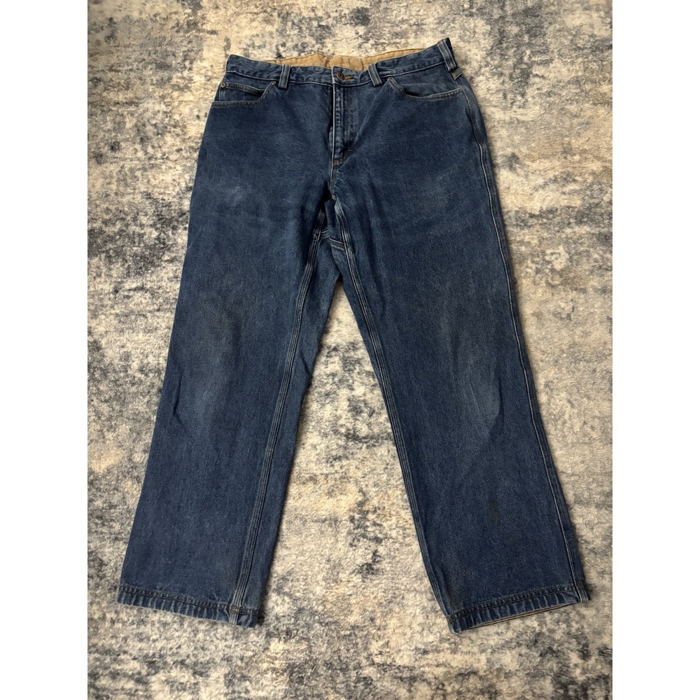 Duluth Trading Ballroom Jeans Pants Relaxed Fit Denim Work Mens Sz 37x30 (35x30)